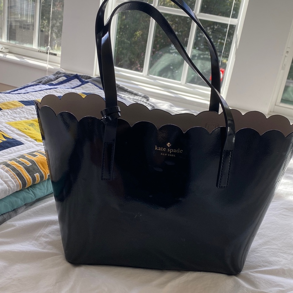 kate slade black leather bag